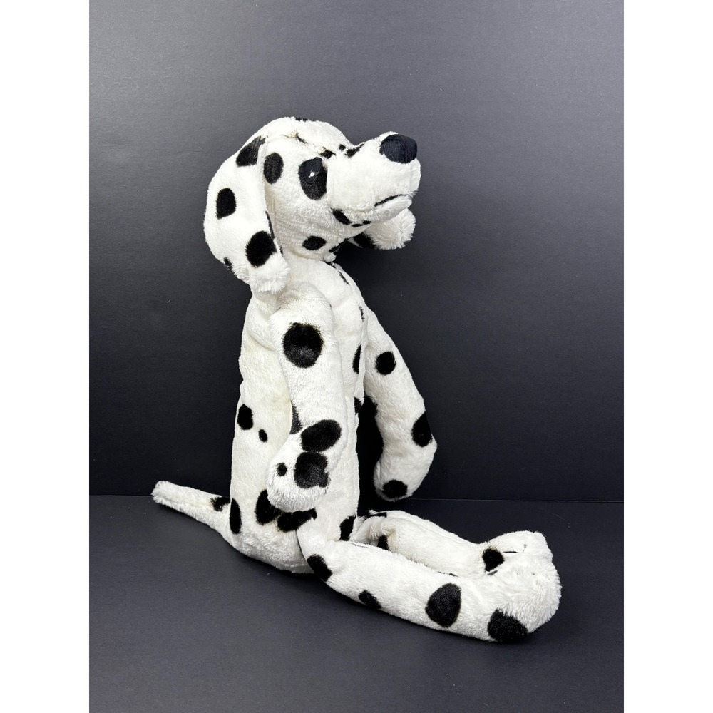 IKEA Plush Dog Dalmatian Gosig Vovven Black White Spotted Floppy No Tags 20"